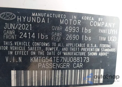 2022 Genesis G70 3.3T Awd z USA, uszkodzony, nr VIN KMTG54TE7NU088173